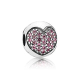 S925 Sterling Silver Safety Clip Charm ROSE Bead Bracelet DIY Bangle
