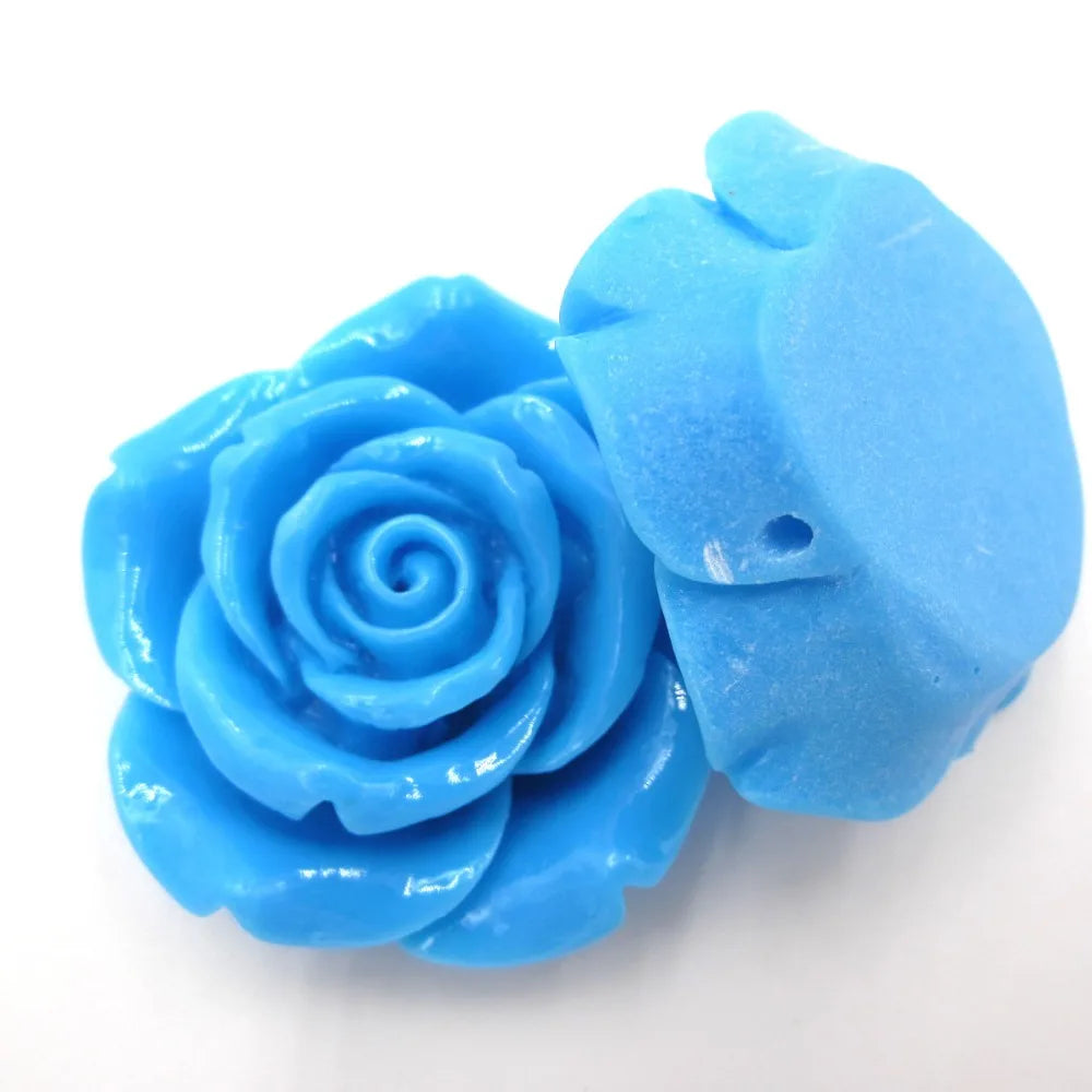 10pcs Easter Pastel Resin Rose Flower Beads Girls Jewelry Making