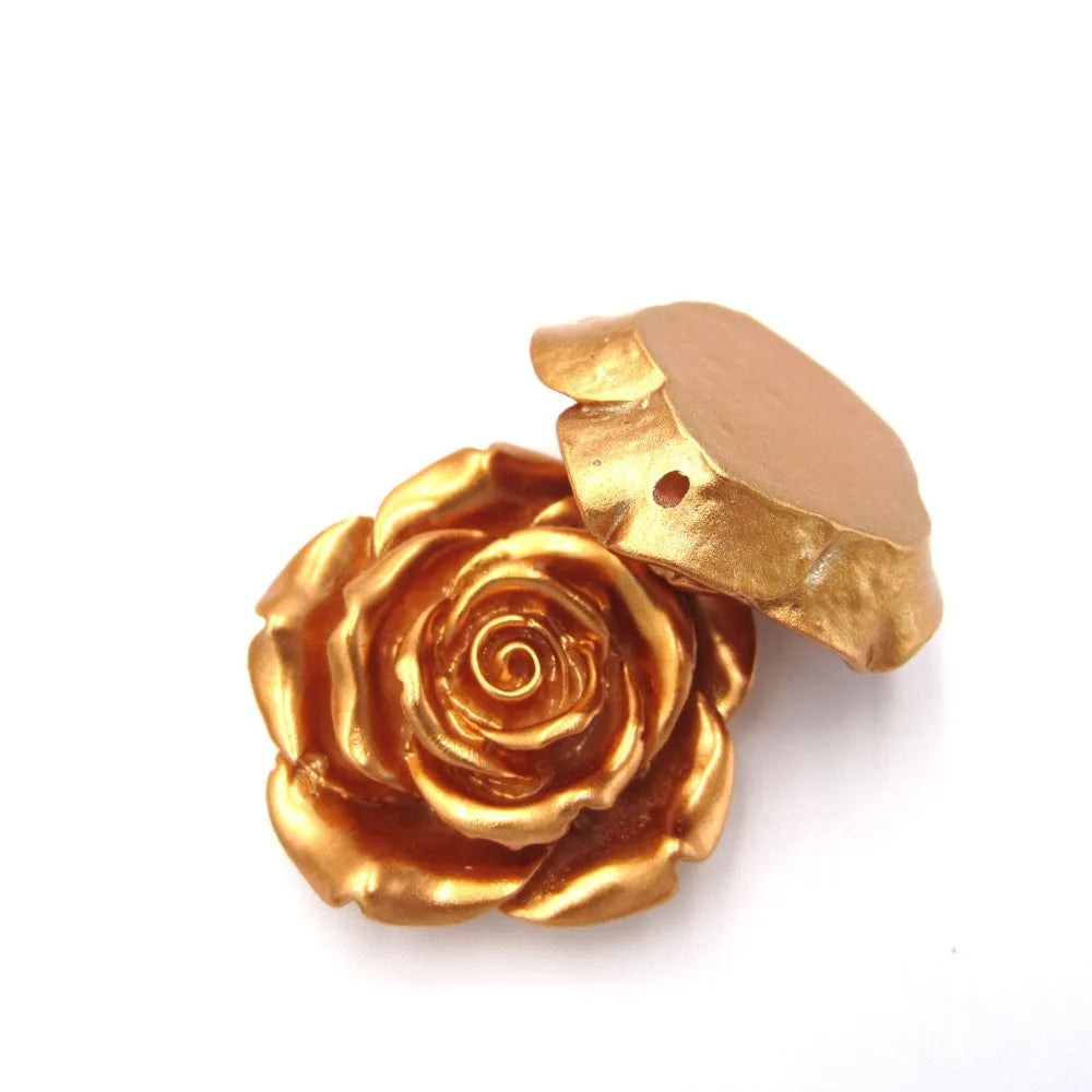 10pcs Easter Pastel Resin Rose Flower Beads Girls Jewelry Making