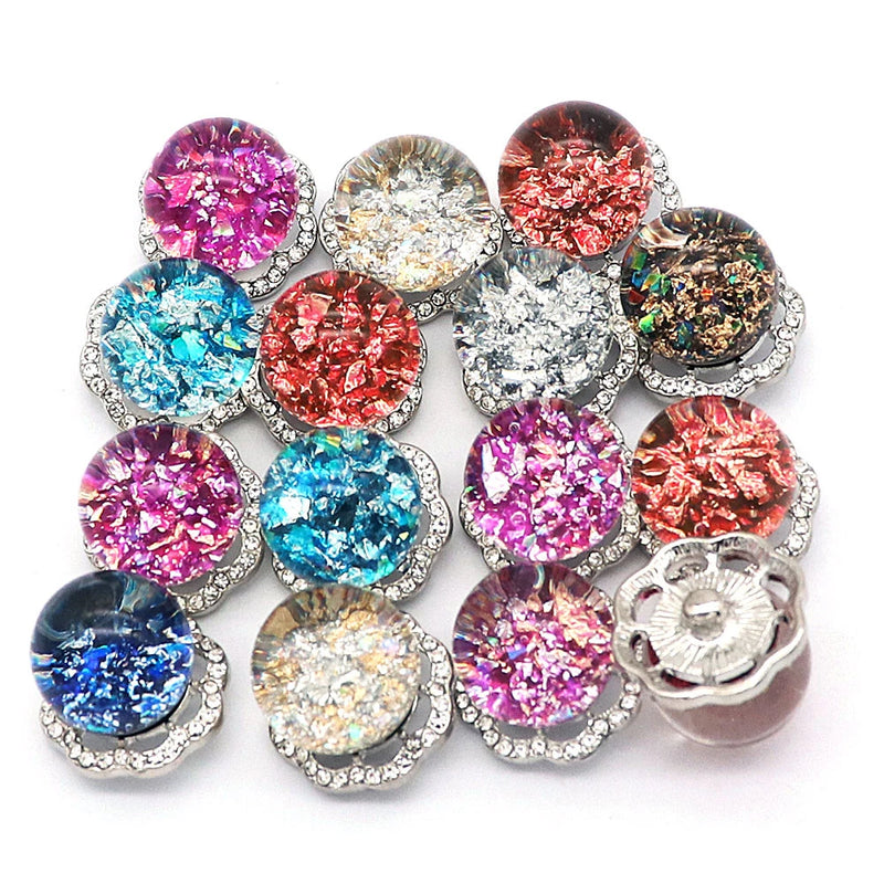 10pcs Crystal Ball Metal Snap Button for 18mm Snaps Jewelry