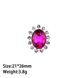 10pcs 21*26MM Oval Acrylic Rhinestone Buttons Snap Flat Back Wedding Hair Decor