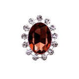 10pcs 21*26MM Oval Acrylic Rhinestone Buttons Snap Flat Back Wedding Hair Decor