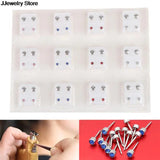 12Pairs Surgical Steel Earrings Set Piercing Tool Kit