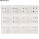 12Pairs Surgical Steel Earrings Set Piercing Tool Kit