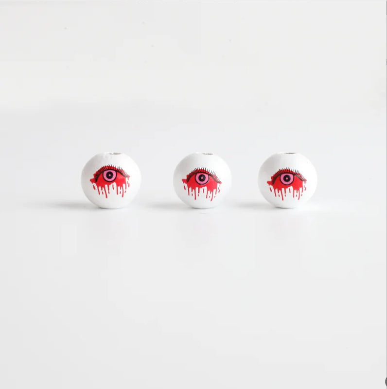 20Pcs Halloween Wooden Beads DIY Party Bead Decoration Children's Toys