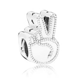 925 Silver Open Heart Pave Clip CZ Bracelet Necklace DIY