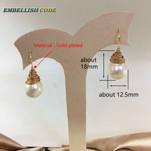 Baroque Pearl Dangle Earrings, Fire Ball Style