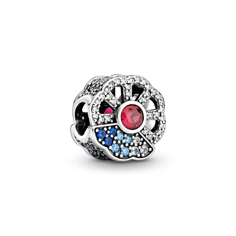 925 Silver Fan Charm Pendant for DIY Bracelet Jewelry