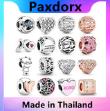 S925 Sterling Silver Charm Heart Fit DIY Bracelet Jewelry Gift