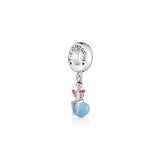925 Silver Hamburger Fries Coffee Charm for Bracelet DIY