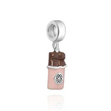 Heart Nanny Camera Dog Dangle Bead Silver Bracelet Charms DIY Jewelry