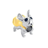 Heart Nanny Camera Dog Dangle Bead Silver Bracelet Charms DIY Jewelry