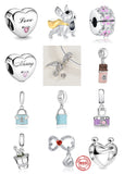 Heart Nanny Camera Dog Dangle Bead Silver Bracelet Charms DIY Jewelry
