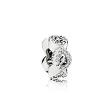 925 Silver CZ Pan Spacers Clip Bead Bracelet DIY