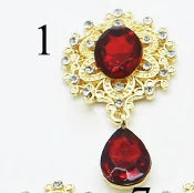 10Pcs Golden Mini Acrylic Crystal Brooch Wedding Decoration