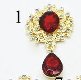 10Pcs Golden Mini Acrylic Crystal Brooch Wedding Decoration