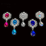 10Pcs Rhinestone Brooch Wedding Invitation Card Decor DIY