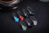 Elegant Silver Jade Marcasite Earrings for Women