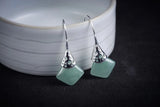 Elegant Silver Jade Marcasite Earrings for Women