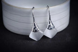 Elegant Silver Jade Marcasite Earrings for Women