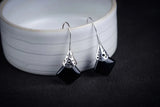 Elegant Silver Jade Marcasite Earrings for Women