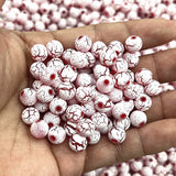 Frost Cracked Acrylic Round Spacer Beads 8mm for DIY Jewelry Making