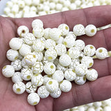 Frost Cracked Acrylic Round Spacer Beads 8mm for DIY Jewelry Making