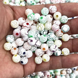 Frost Cracked Acrylic Round Spacer Beads 8mm for DIY Jewelry Making