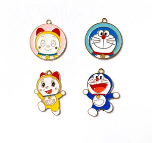 50pcs Doraemon Metal Charm Pendants for DIY Jewelry Making