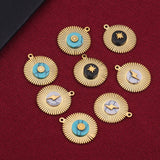 5pcs Stainless Steel Natural Stone Flower Charms Pendant for Jewelry Making