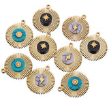 5pcs Stainless Steel Natural Stone Flower Charms Pendant for Jewelry Making