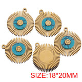 5pcs Stainless Steel Natural Stone Flower Charms Pendant for Jewelry Making