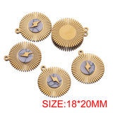 5pcs Stainless Steel Natural Stone Flower Charms Pendant for Jewelry Making