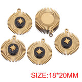 5pcs Stainless Steel Natural Stone Flower Charms Pendant for Jewelry Making