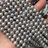 6-7mm Green Gray Freshwater Pearl Beads 14 inches