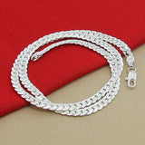 5.5mm Classic Flat Snake Chain Necklace For Men Women