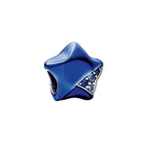 925 Silver Sparkling Rectangular Charm Star Pendant Bead