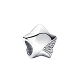 925 Silver Sparkling Rectangular Charm Star Pendant Bead