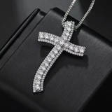 925 Silver Bible Jesus Cross Pendant Necklace Women Crucifix Charm