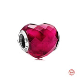 925 Silver Liuli Love Heart Beads Colorful Bird Charms Women Jewelry Gift