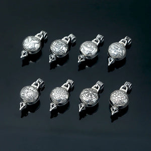 925 Silver Tibetan Gau Box Sterling Silver Buddhist Eight Symbols Gau Box