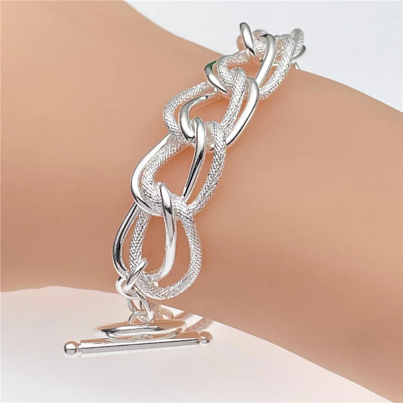 925 Silver Circle Bracelet for Women & Men