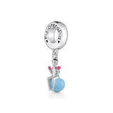 925 Silver Charm Bead for Women Bracelet Dumbbell Pendant Gift