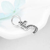 925 Silver Number Bead Charms 1-10 for DIY Bracelets Necklace