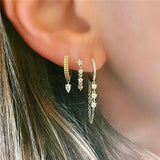 925 Sterling Silver Square Drop Earrings