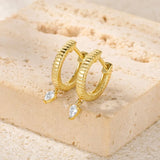 925 Sterling Silver Square Drop Earrings
