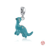 925 Silver Dinosaur Pendant Crocodile Charms for Bracelet DIY Jewelry