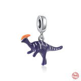 925 Silver Dinosaur Pendant Crocodile Charms for Bracelet DIY Jewelry