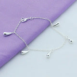 925 Silver 5 Water Drops Bracelet Engagement Party Jewelry