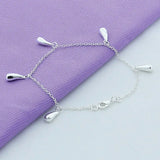 925 Silver 5 Water Drops Bracelet Engagement Party Jewelry